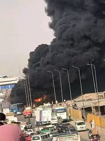   وزارة الصحة تكشف عدد المصابين فى حريق طريق الإسماعيلية الصحراوي